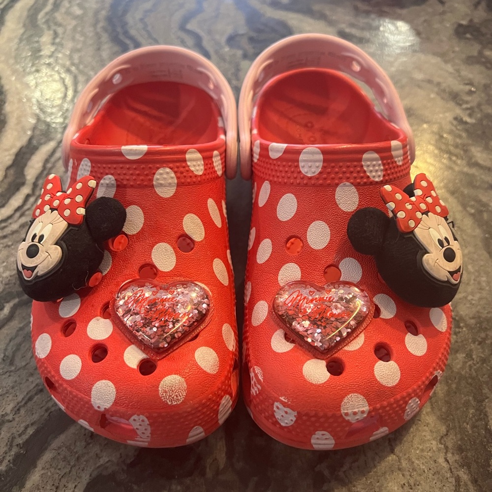 CROCS Kids Red and White Minnie Mouse Clogs- from Disney World